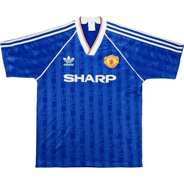 Tailandia Camiseta Manchester United Tercera equipo Retro 1988 1990 Azul